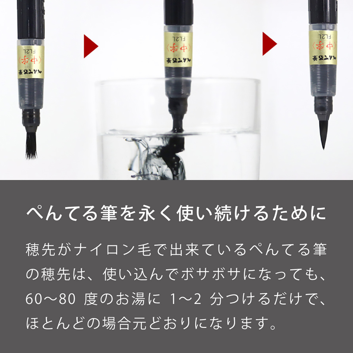 ぺんてる 筆ペン ぺんてる筆 中字 黒 XFL2L