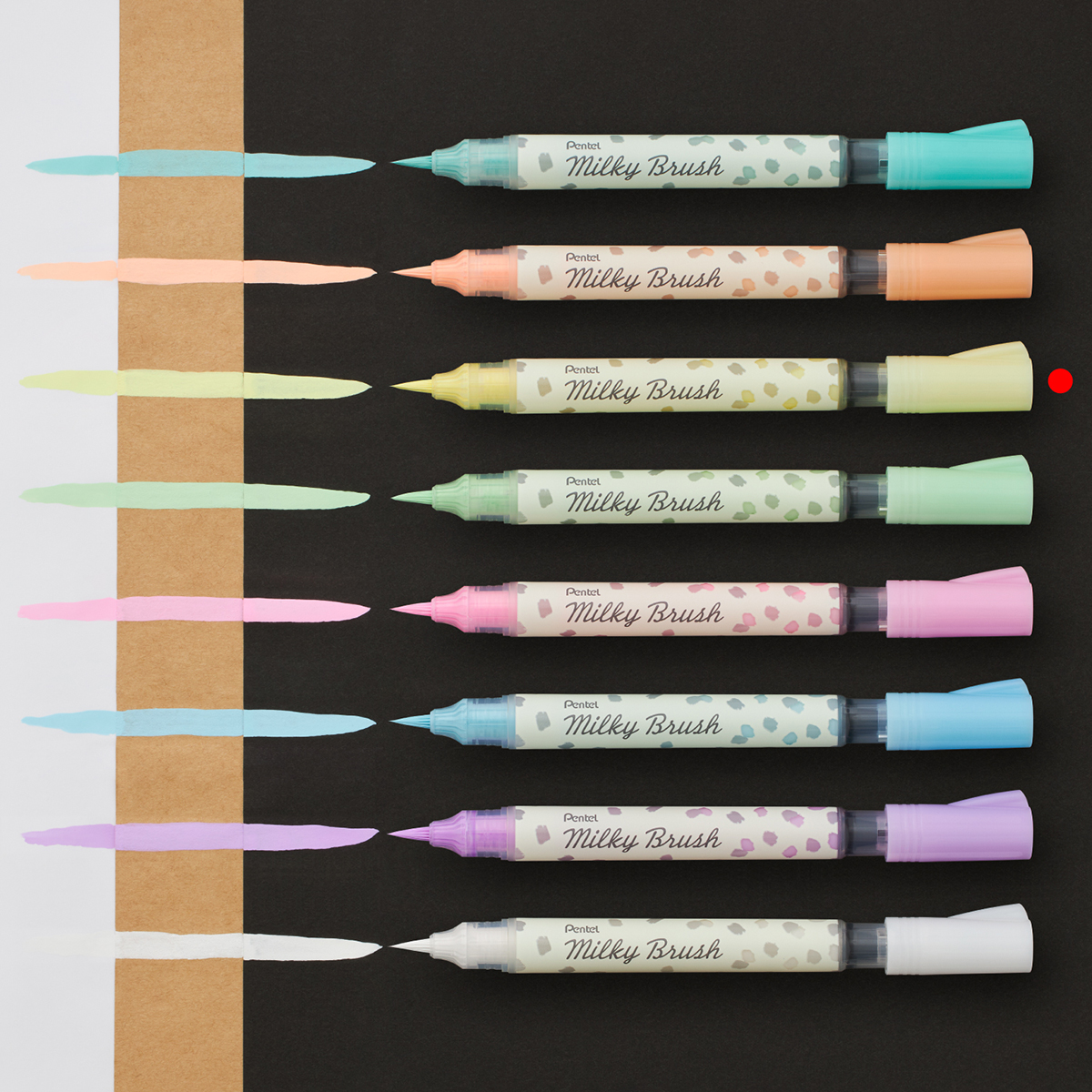 ぺんてる カラー筆ペン Milky Brush ミルキーブラッシュ パステルイエロー XGFH-PG