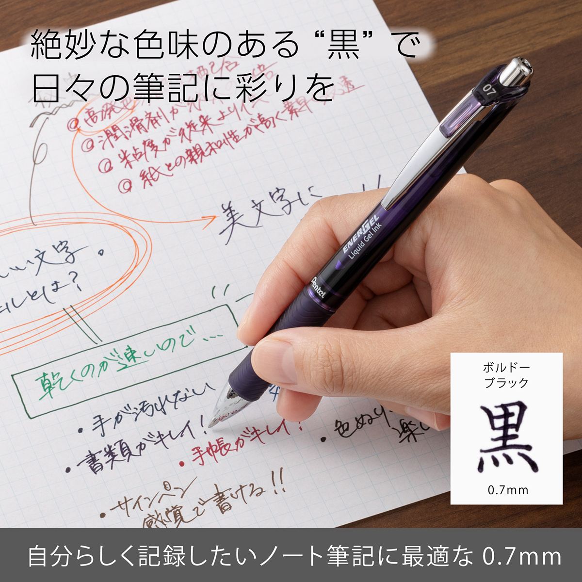 ぺんてる ボールペン替芯 エナージェル用 0.7mm ボルドーブラック XLR7-VA