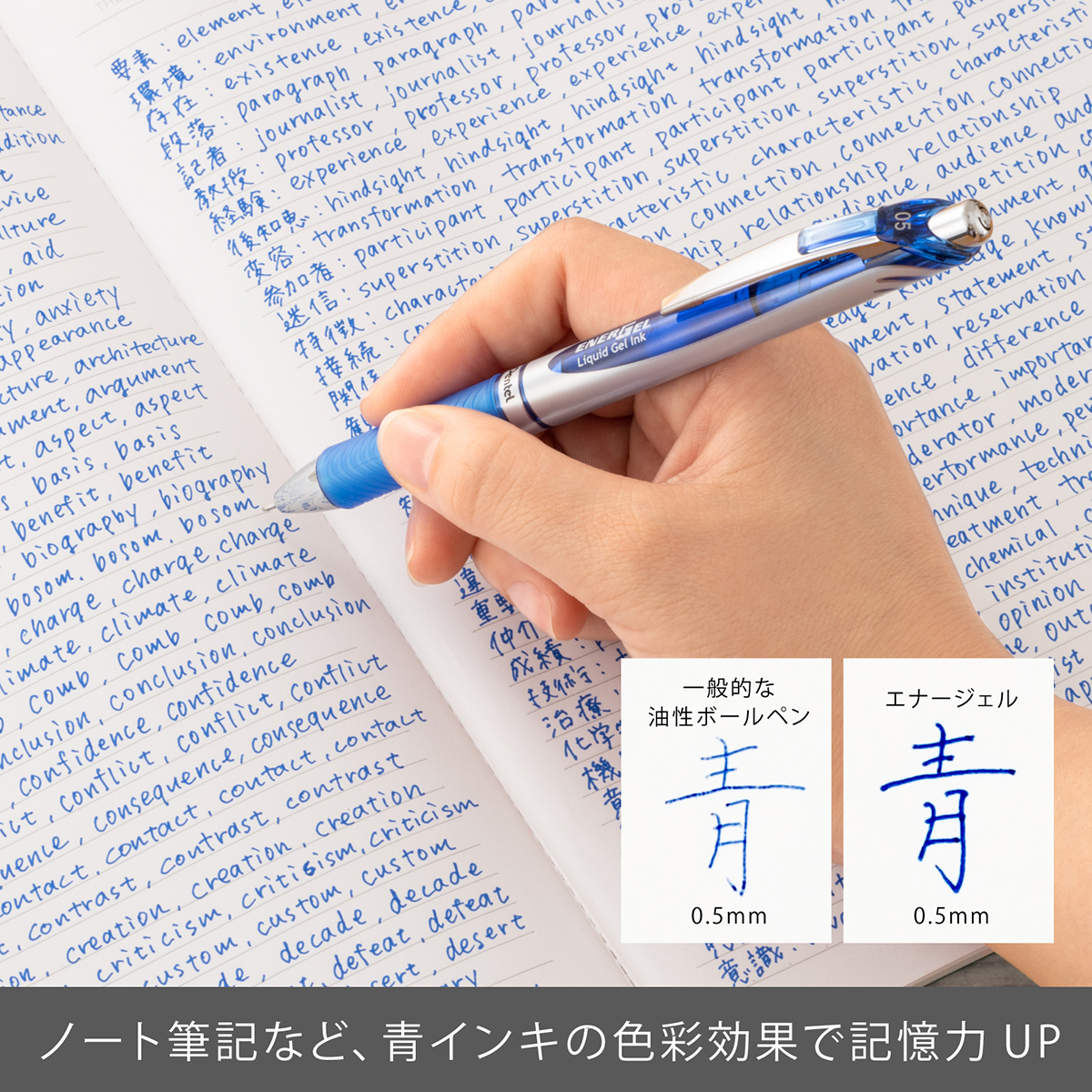 ぺんてる ボールペン替芯 エナージェル用 0.5mm 青 XLRN5-C