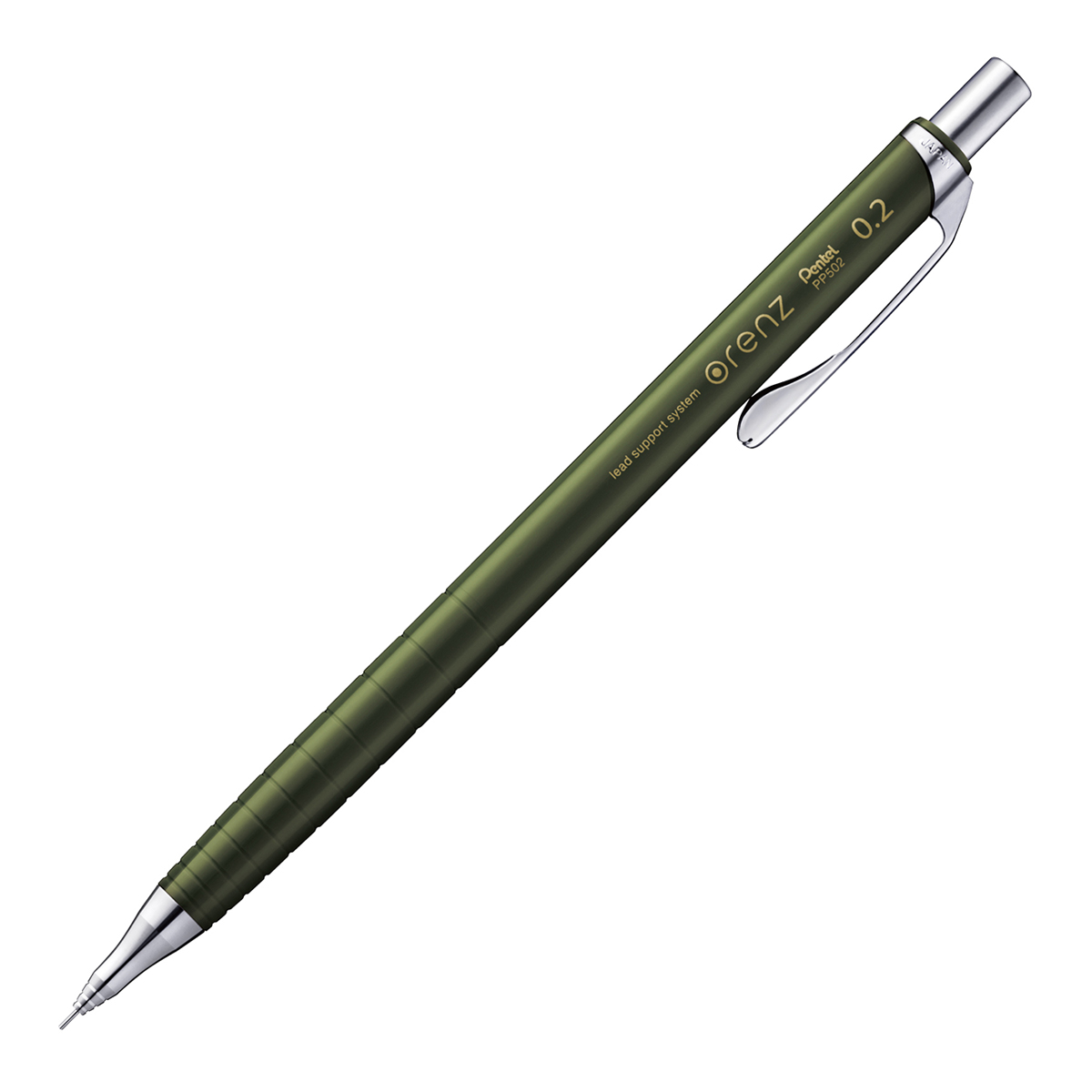 ぺんてる シャープペンシル オレンズ 0.2mm カーキ軸 XPP502-D2