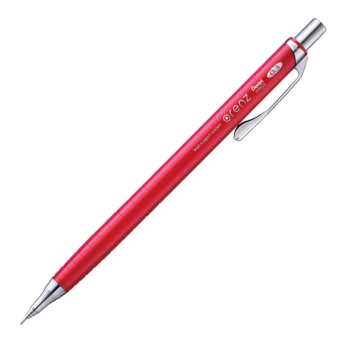 ぺんてる シャープペンシル オレンズ 0.3mm ディープレッド軸 XPP503-B2