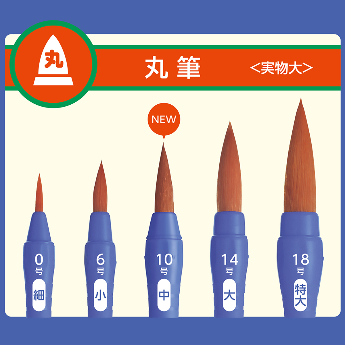ぺんてる 画筆 ぺんてるえふで ネオセーブル 丸筆 10号 パック入り XZBNR-10