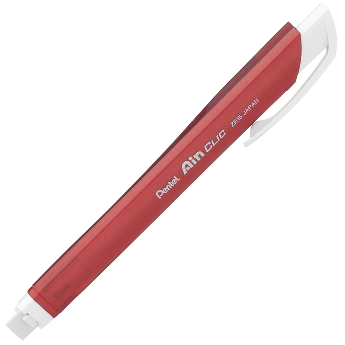 ぺんてる ホルダー式消しゴム アインクリック メタルレッド XZE15-MB