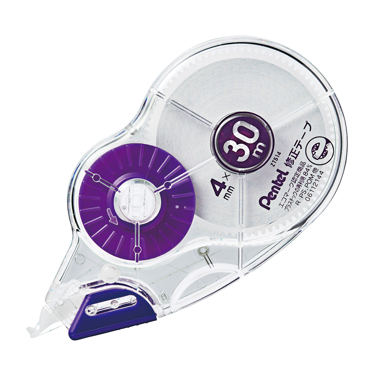 ぺんてる 大容量修正テープ 30m ピタットライン付 テープ幅：4mm XZT514-W