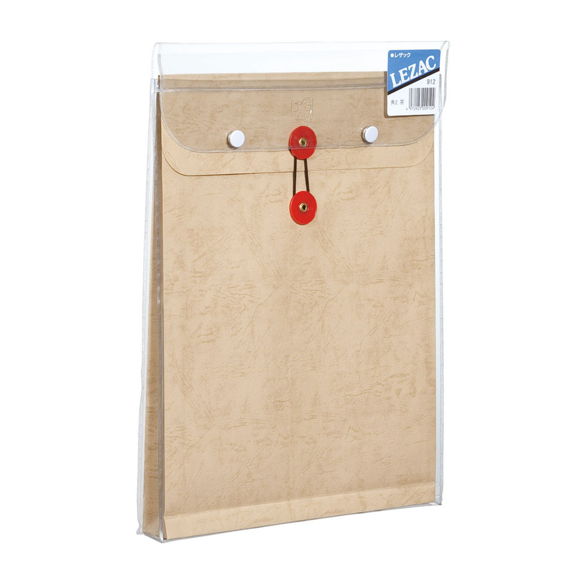 高春堂　マチ紐付ビニール保存袋　レザック　角２　茶　１枚