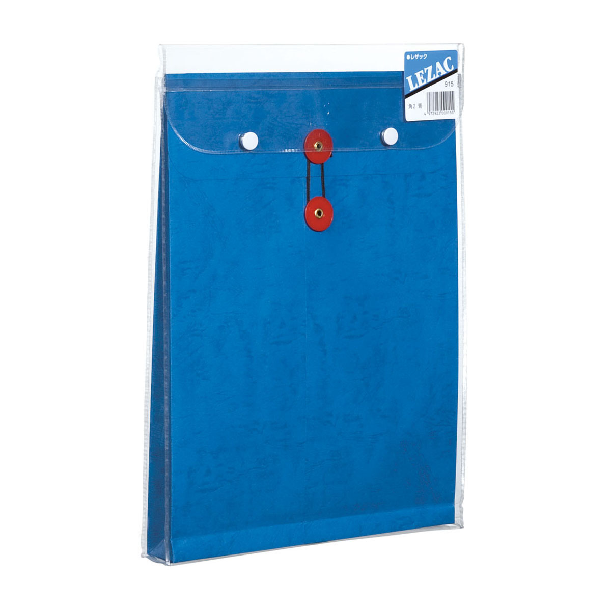 高春堂　マチ紐付ビニール保存袋　レザック　角２　青　１枚