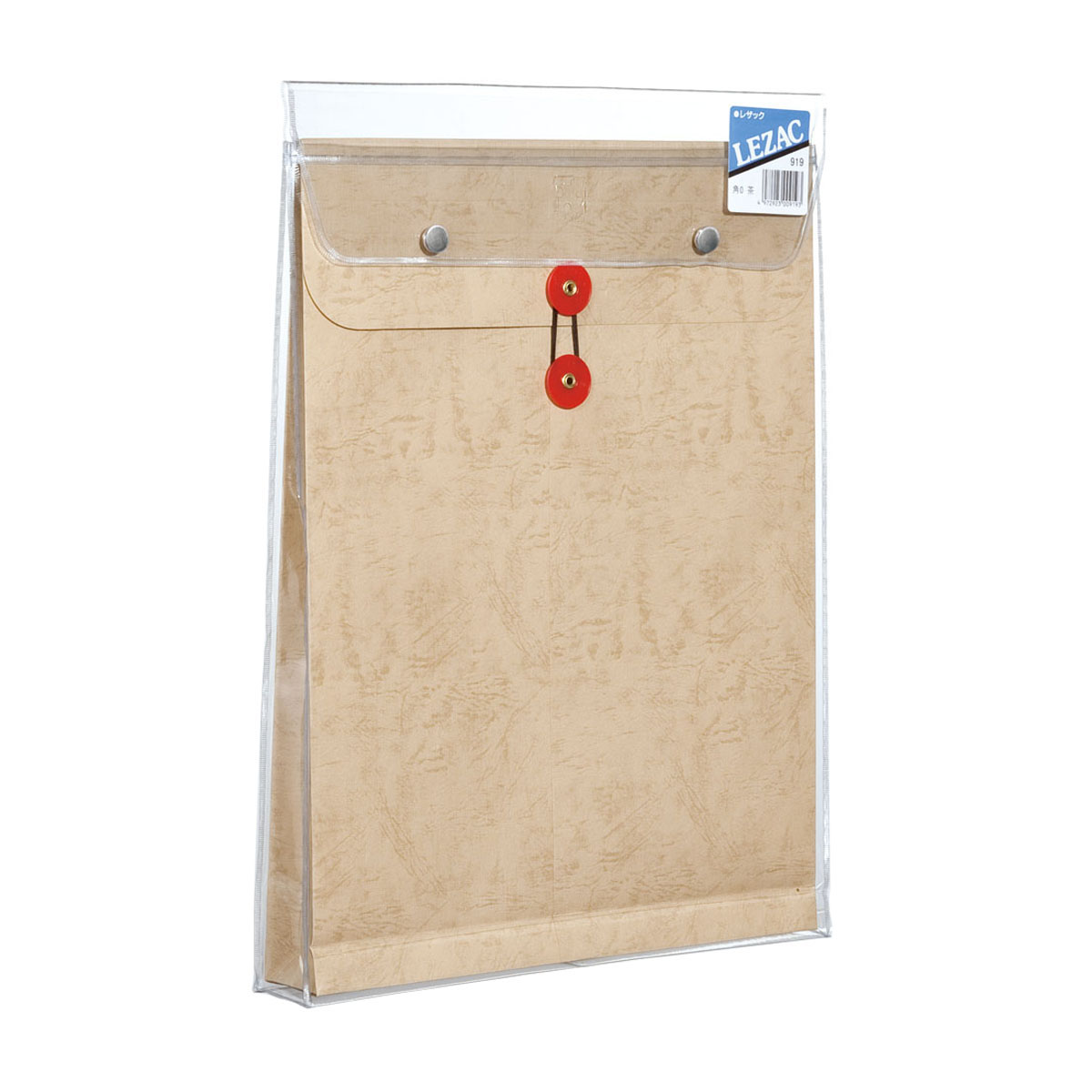 高春堂　マチ紐付ビニール保存袋　レザック　角0　茶　１枚