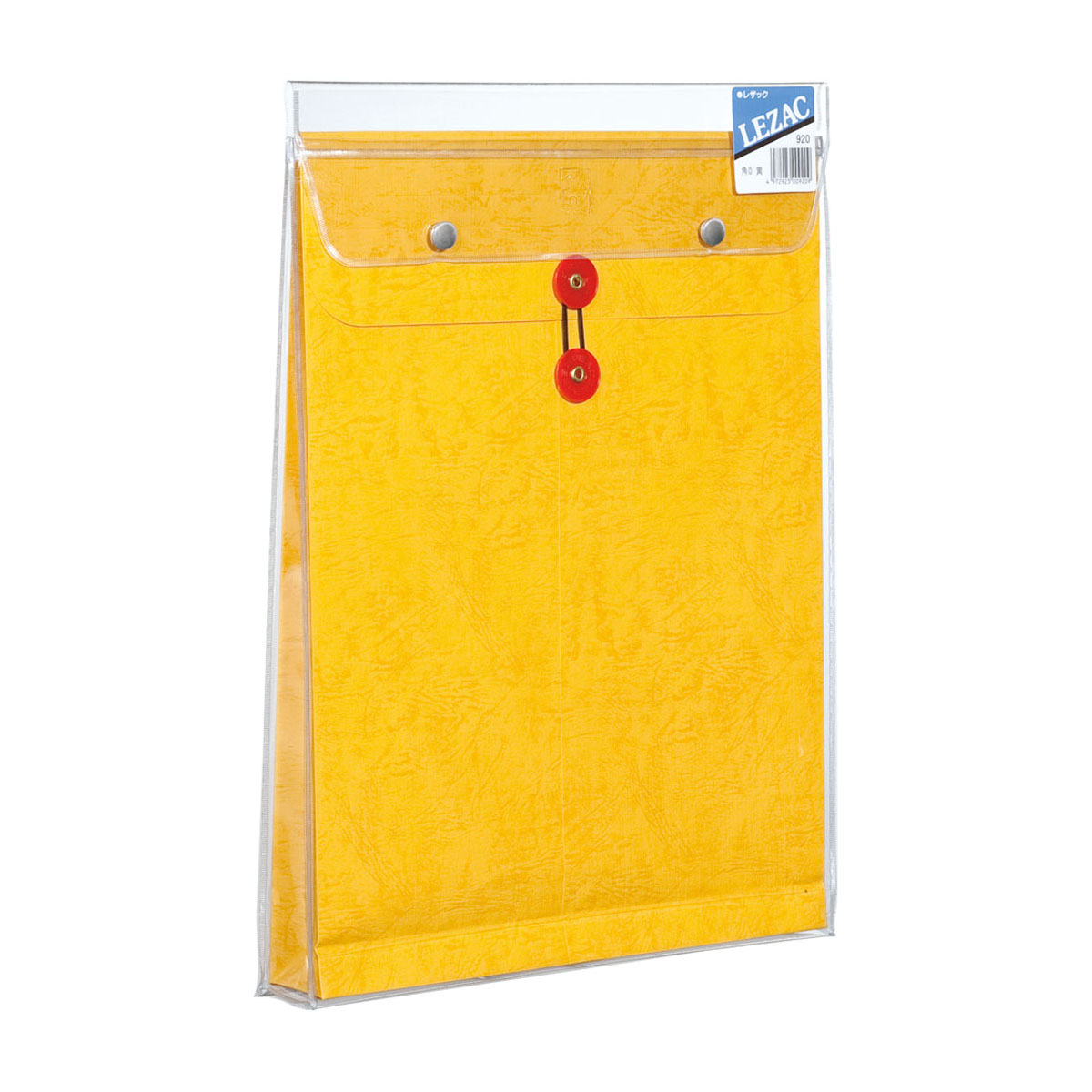 高春堂　マチ紐付ビニール保存袋　レザック　角0　黄　１枚
