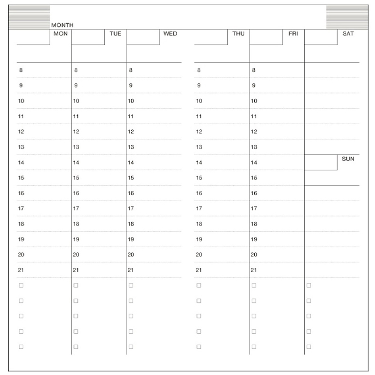 ダイゴー　ハンディピック　見開き１週間２８　バーチカル