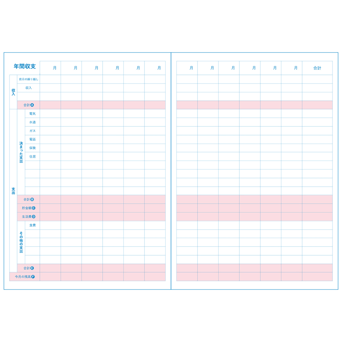 ダイゴー　はじめてさんの家計簿　Ａ５　ブルー