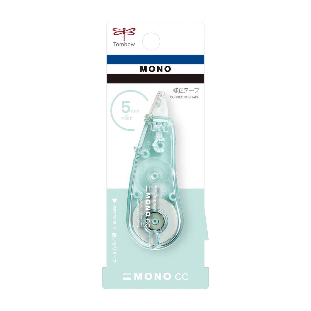 トンボ鉛筆　修正テープモノＣＣ５Ｃ６２ブルーグリーン