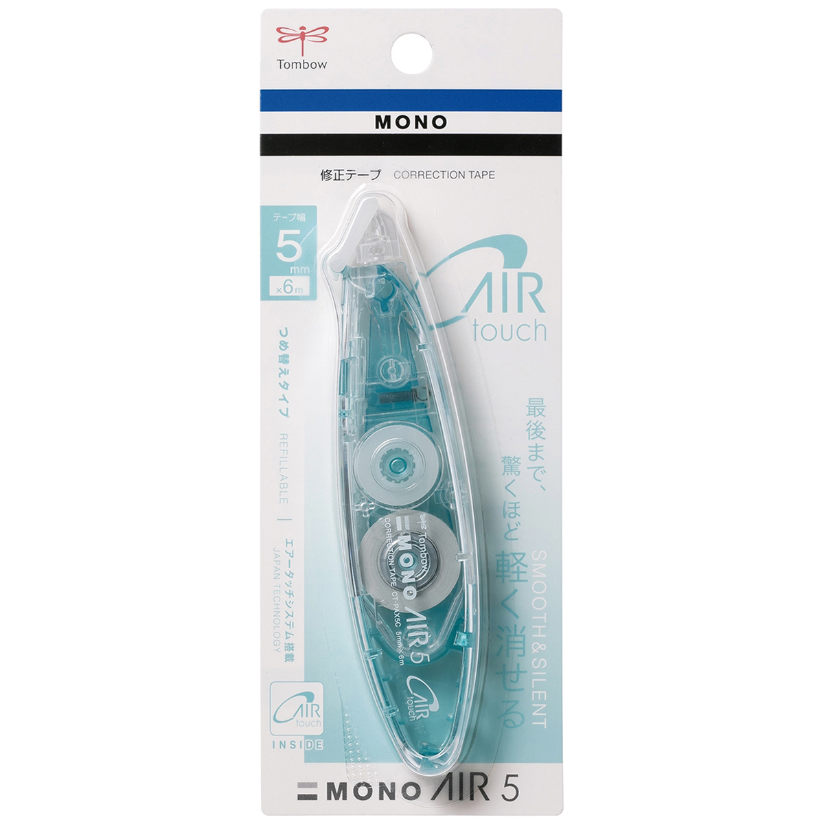 トンボ鉛筆　修正テープモノエアーペン型詰替え式５C６１ミント