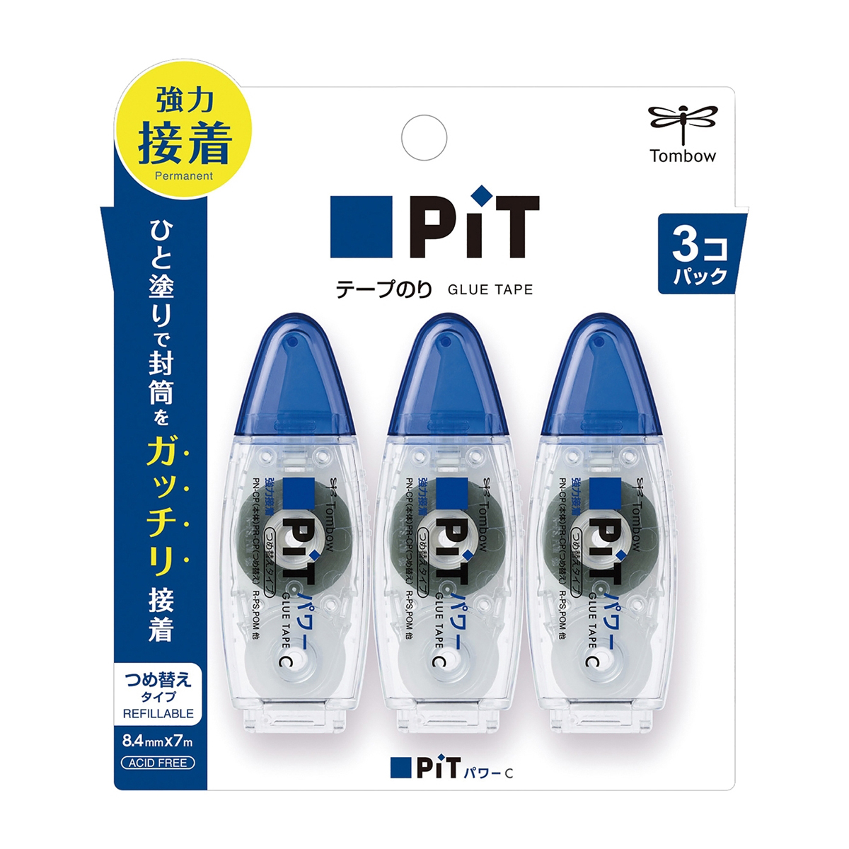 トンボ鉛筆　テープのりピットパワーＣ３Ｐパック