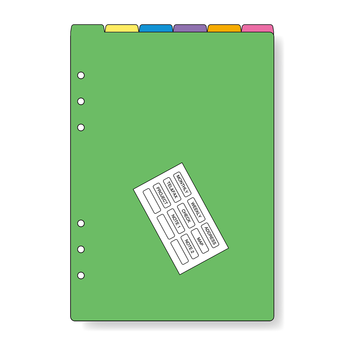 レイメイ藤井　ダヴィンチ リフィル (A5) カラーインデックス 6区分　DAR4603