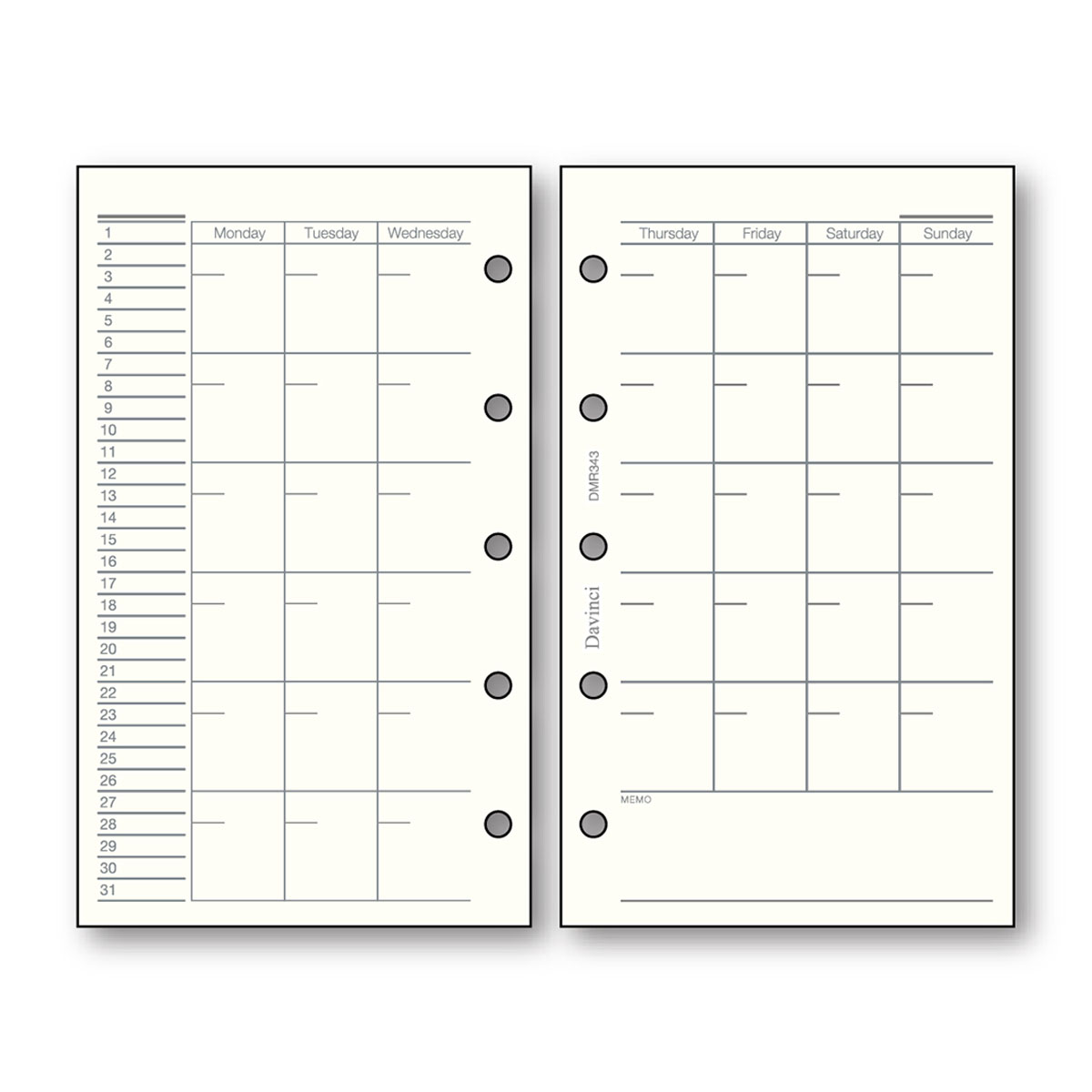 レイメイ藤井　ダヴィンチ リフィル (ミニ5) フリーマンスリー ブロック　DMR343