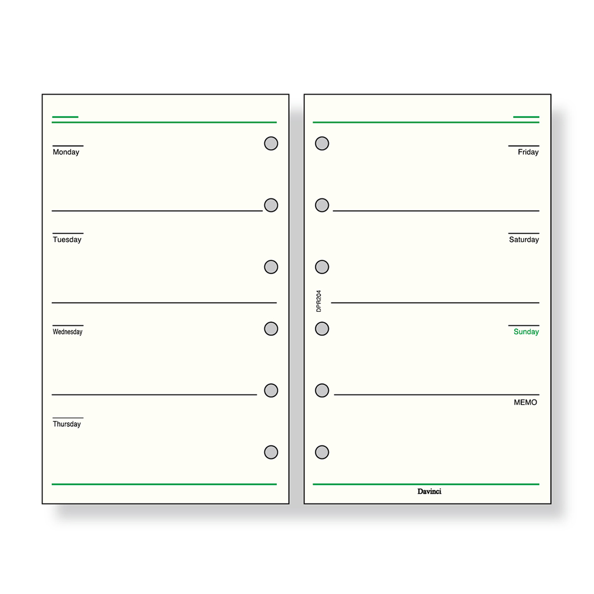 レイメイ藤井　ダヴィンチ リフィル (ポケット) フリーウィークリーA　DPR204