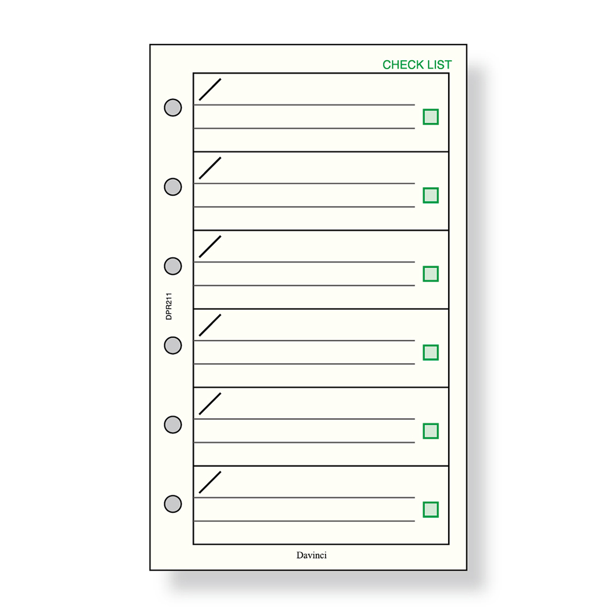 レイメイ藤井　ダヴィンチ リフィル (ポケット) チェックリスト　DPR211