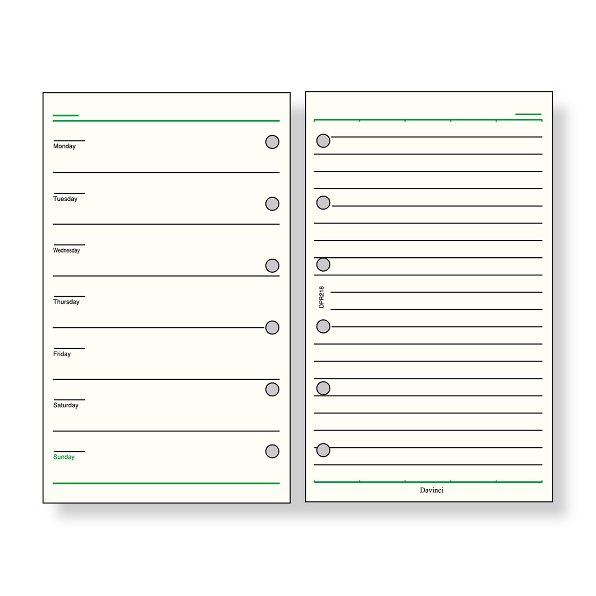 レイメイ藤井　ダヴィンチ リフィル (ポケット) フリーウィークリーB　DPR218