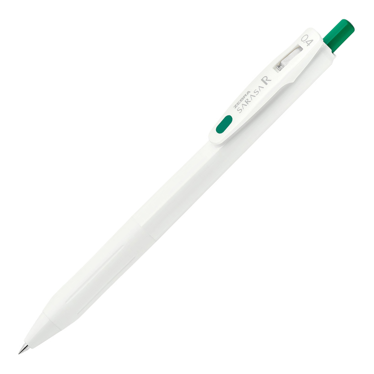 ゼブラ　サラサ　Ｒ　０．４　白／緑