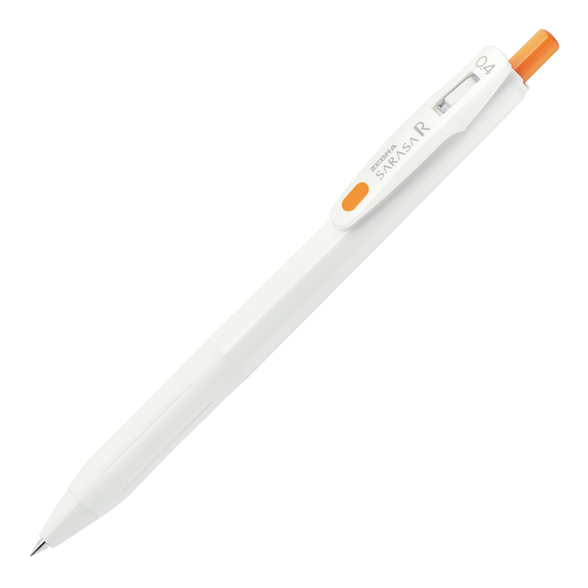 ゼブラ　サラサ　Ｒ　０．４　白／オレンジ