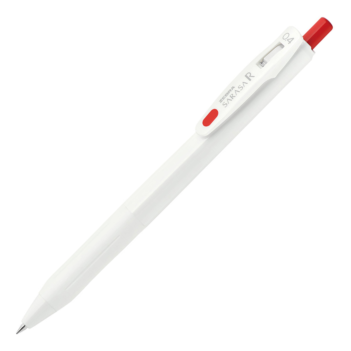 ゼブラ　サラサ　Ｒ　０．４　白／赤
