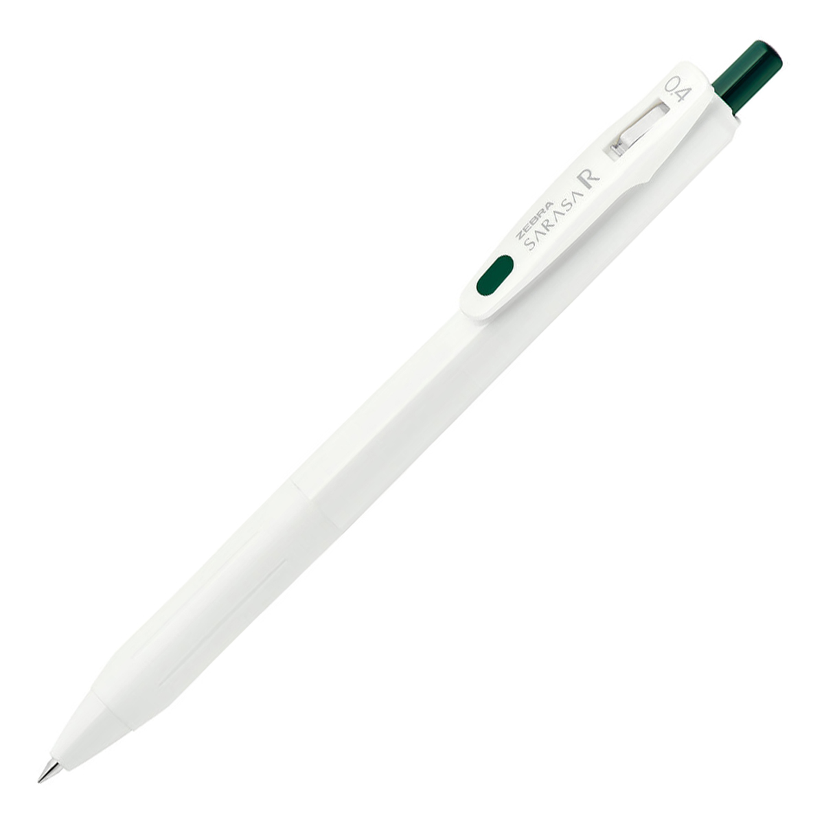 ゼブラ　サラサ　Ｒ　０．４　白／グリーンブラック