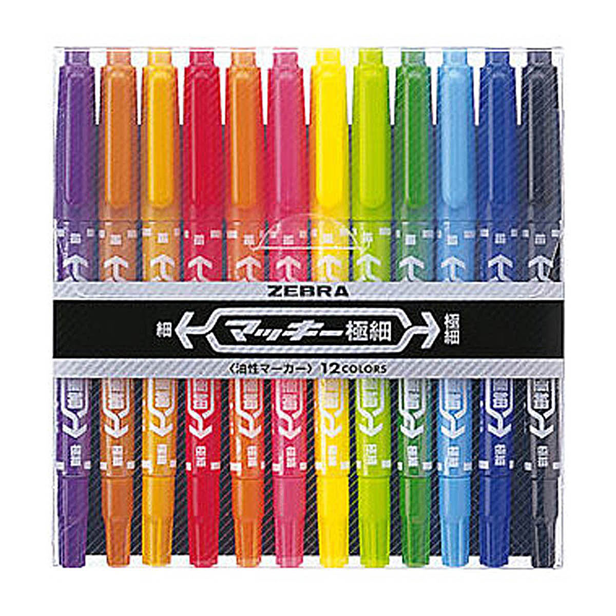 ゼブラ　マッキー極細　１２色セットＣ