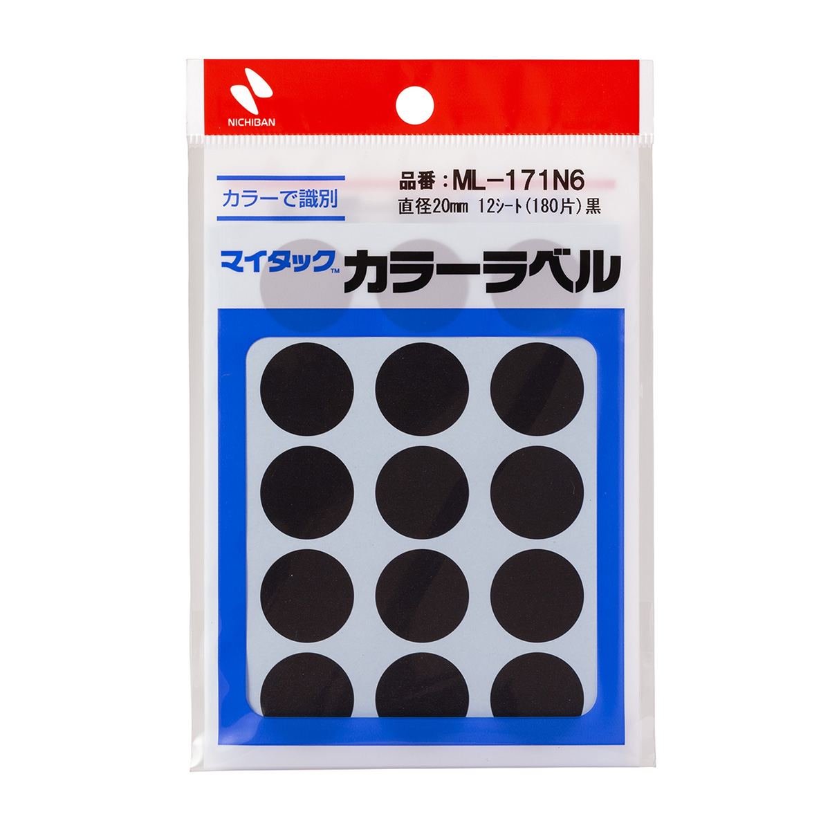 ニチバン　マイタックラベル　ＭＬ－１７１Ｎ６　黒