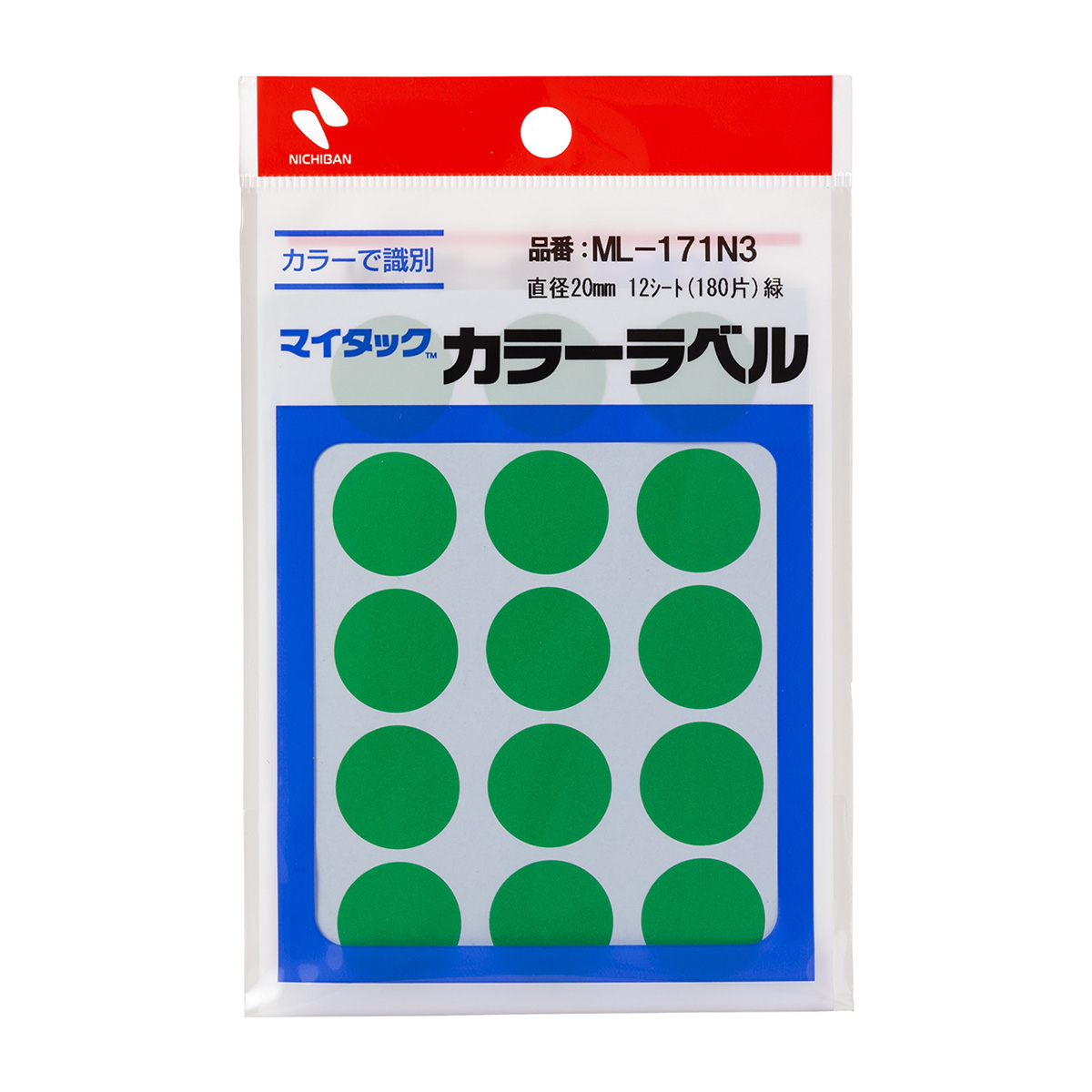 ニチバン　マイタックラベル　ＭＬ－１７１Ｎ３　緑