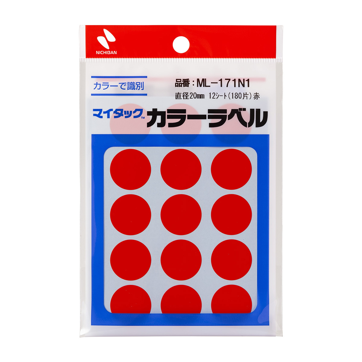 ニチバン　マイタックラベル　ＭＬ－１７１Ｎ１　赤