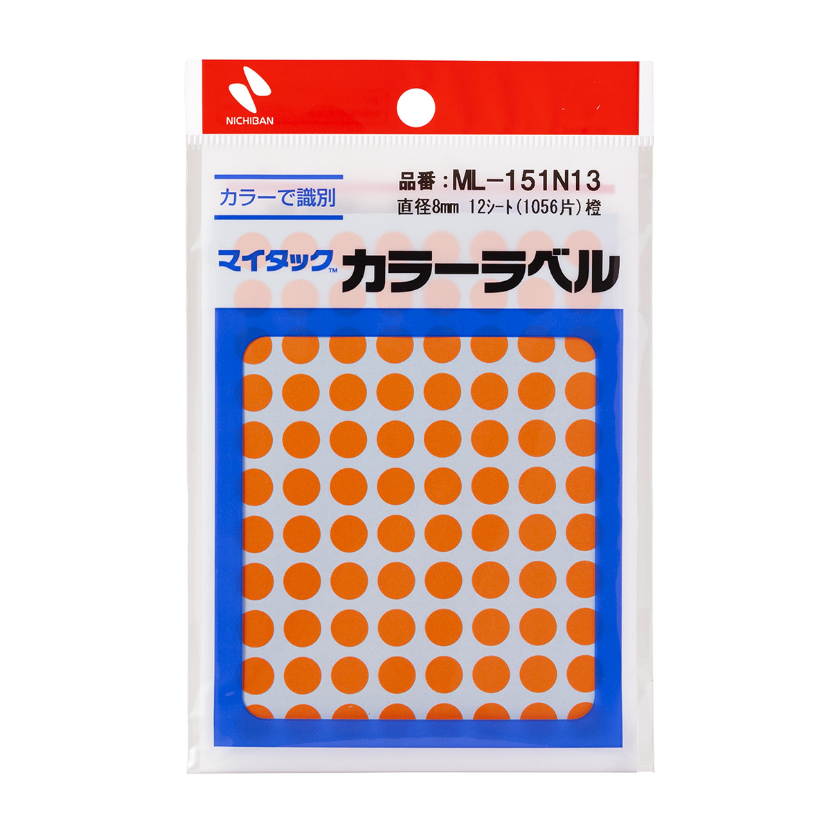 ニチバン　マイタックラベル　ＭＬ－１５１Ｎ１３　橙