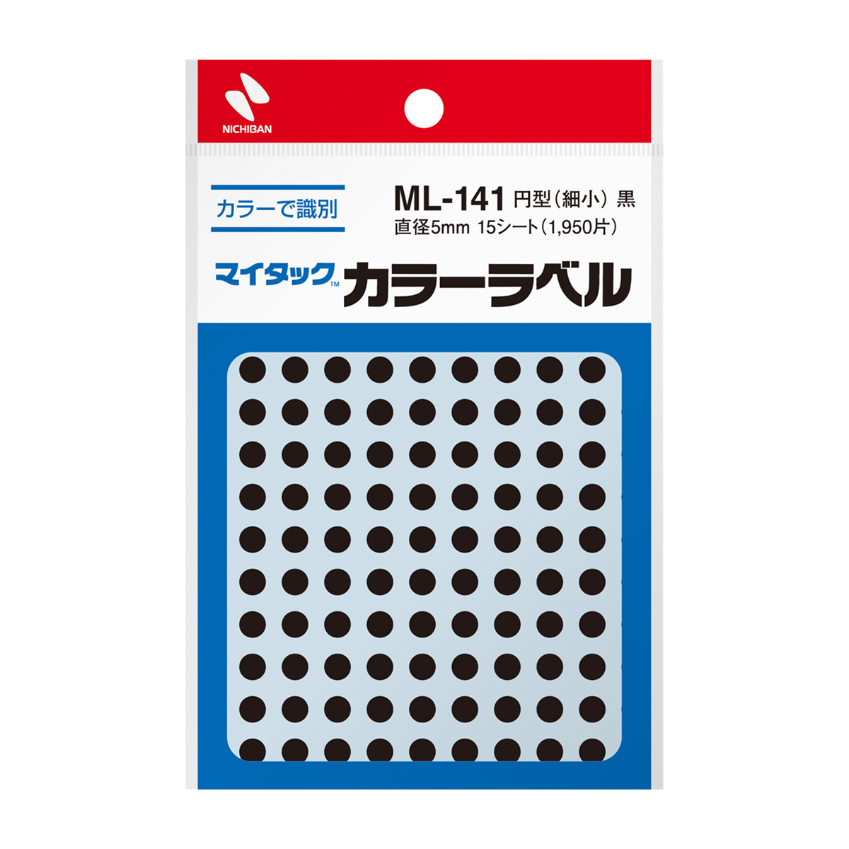 ニチバン　マイタックカラーラベルＭＬ－１４１６黒