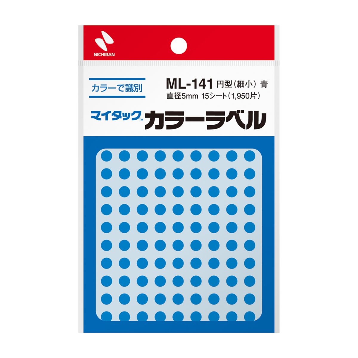 ニチバン　マイタックカラーラベルＭＬ－１４１４青