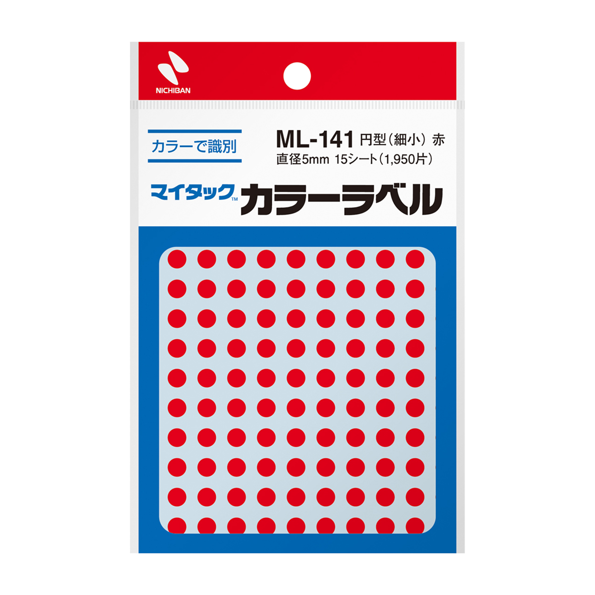 ニチバン　マイタックカラーラベルＭＬ－１４１１赤