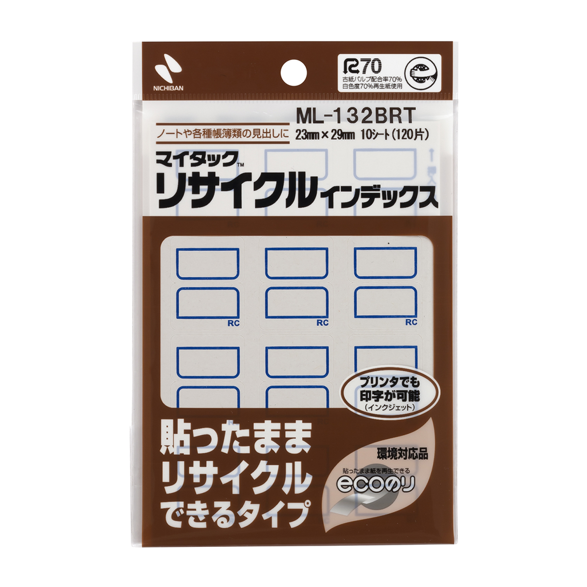 ニチバン　マイタックリサイクルインデックス　ＭＬ－１３２ＢＲＴ