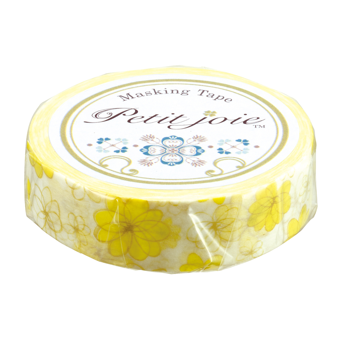 ニチバン　プチジョアマスキングテープ　フラワー（イエロー）柄