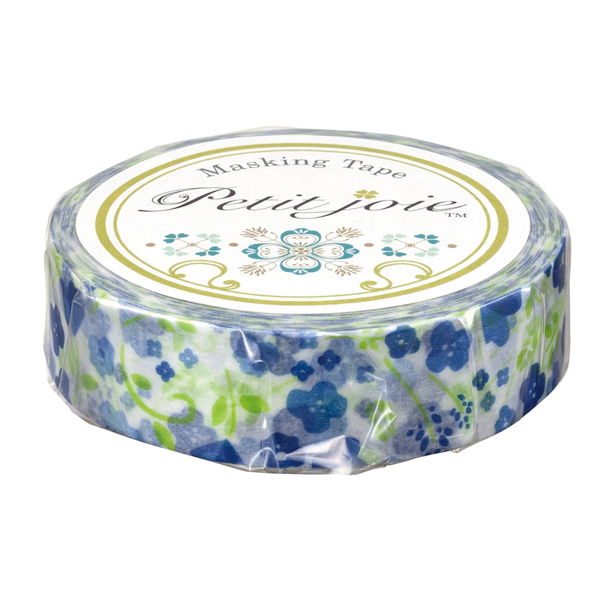 ニチバン　プチジョアマスキングテープ　フラワー（ブルー）柄