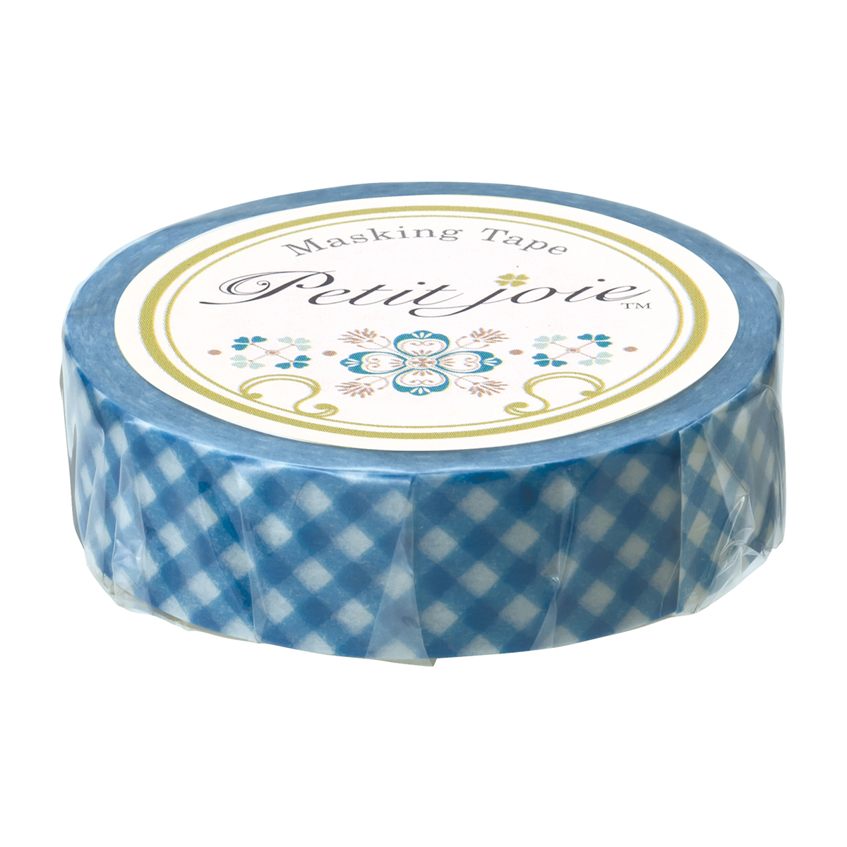 ニチバン　プチジョアマスキングテープ　ギンガムチェック（ブルー）柄