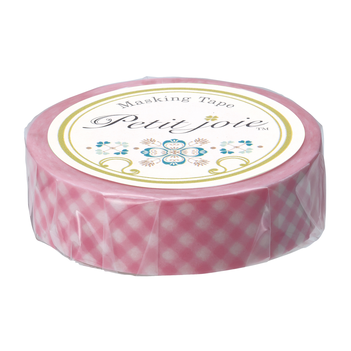 ニチバン　プチジョアマスキングテープ　ギンガムチェック（ピンク）柄