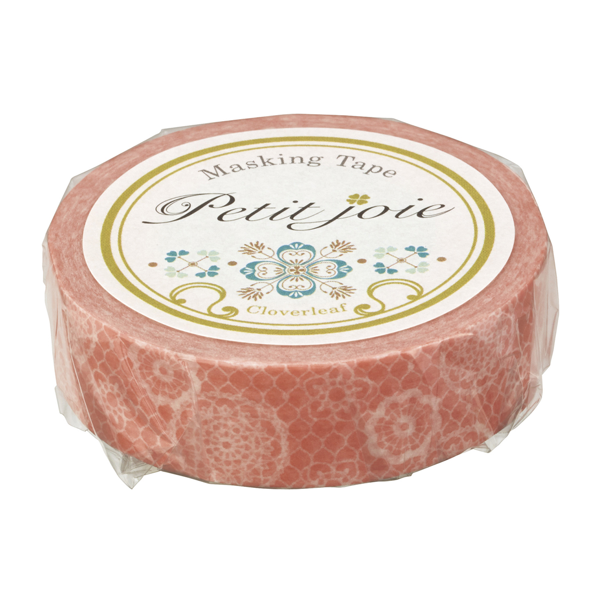 ニチバン　プチジョアマスキングテープ　チュールレース（コーラル）柄