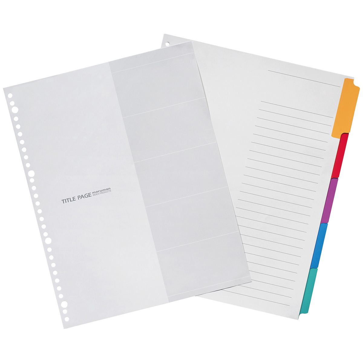 マルマン　Ａ４　ラミタブ見出し　幅広　５山５枚