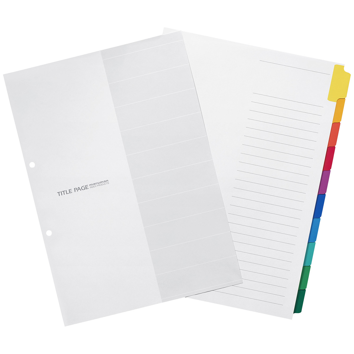 マルマン　Ａ４　ラミタブ見出し　２穴１０山　１０枚