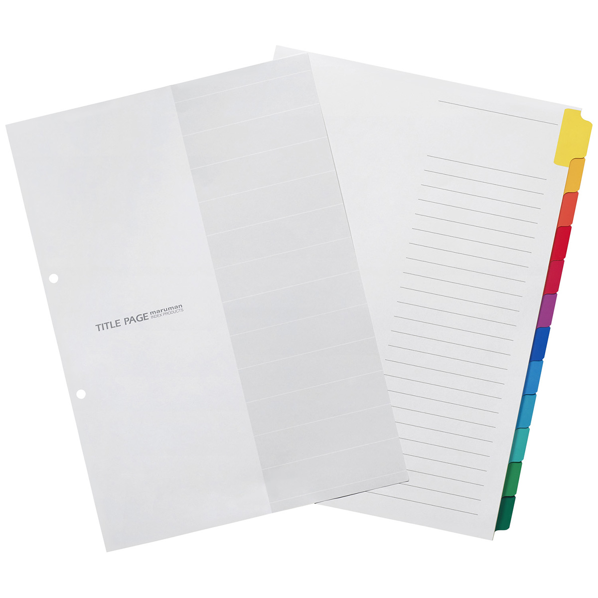 マルマン　Ａ４　ラミタブ見出し　２穴１２山　１２枚