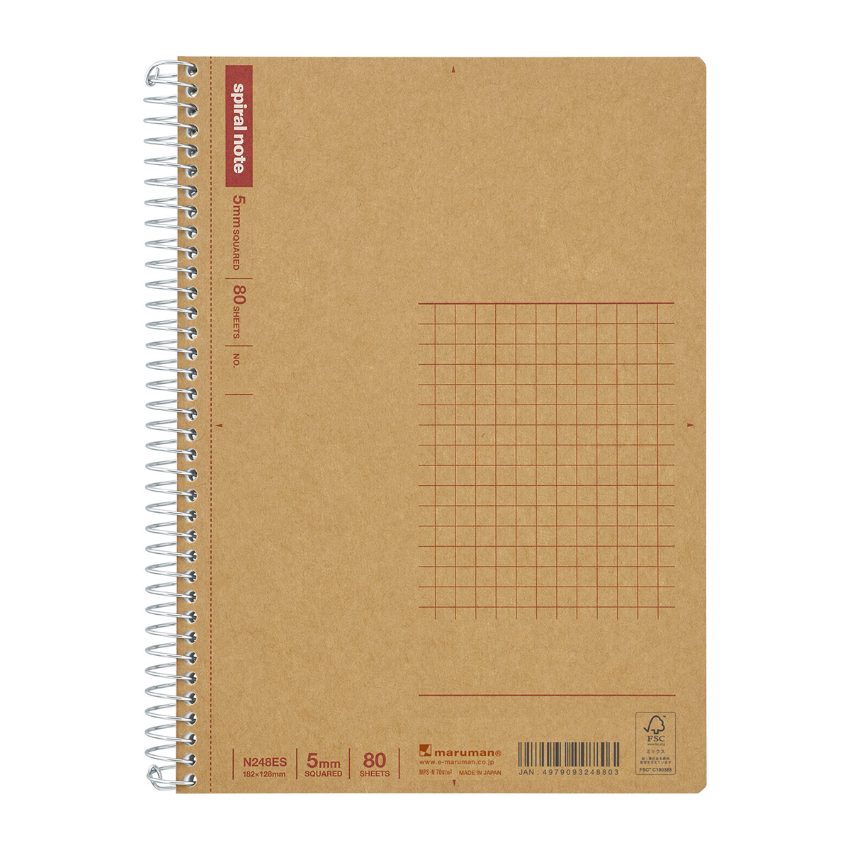 マルマン　Ｂ６　スパイラルノート　方眼罫８０枚　