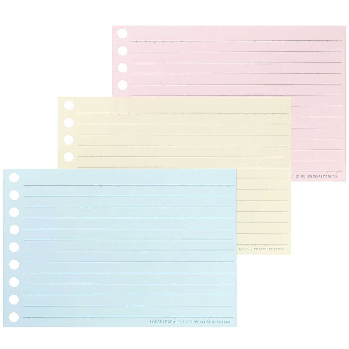 マルマン　ミニサイズ　ルーズリーフ　３色アソート　９０枚（カラーアソート３色×３０枚）