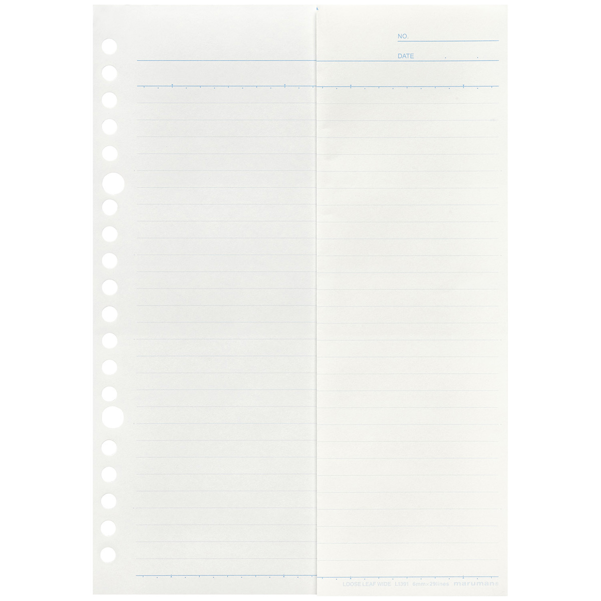 マルマン　Ａ５　ルーズリーフ　ワイド　６ｍｍ罫　１５枚