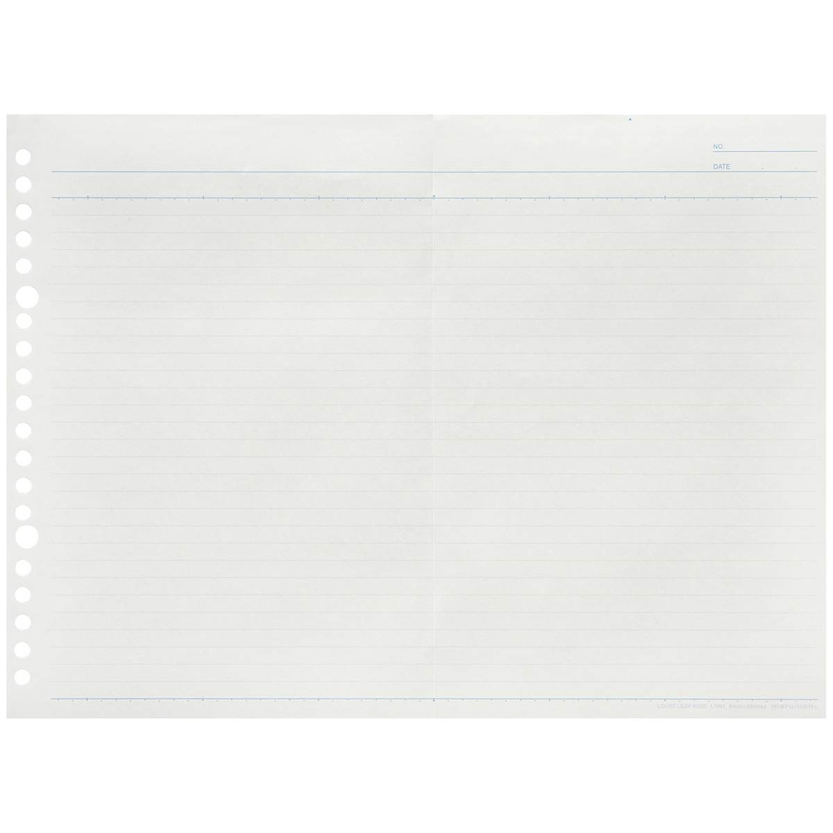 マルマン　Ａ５　ルーズリーフ　ワイド　６ｍｍ罫　１５枚