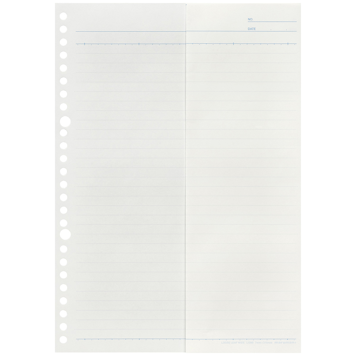 マルマン　Ｂ５　ルーズリーフ　ワイド　７ｍｍ罫　１５枚