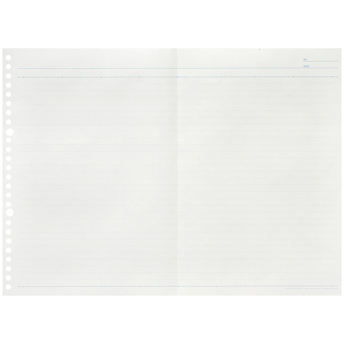 マルマン　Ｂ５　ルーズリーフ　ワイド　７ｍｍ罫　１５枚